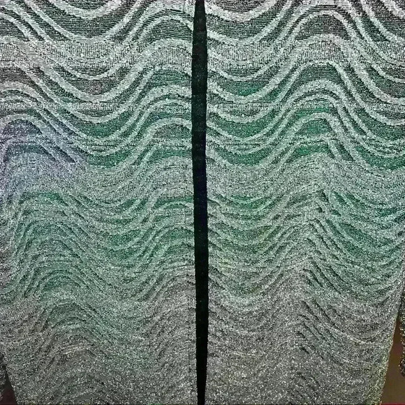 Chico's Travelers Evening Exquisite Metallic Spark Long Fly-Away Jacket … - Picture 3 of 8